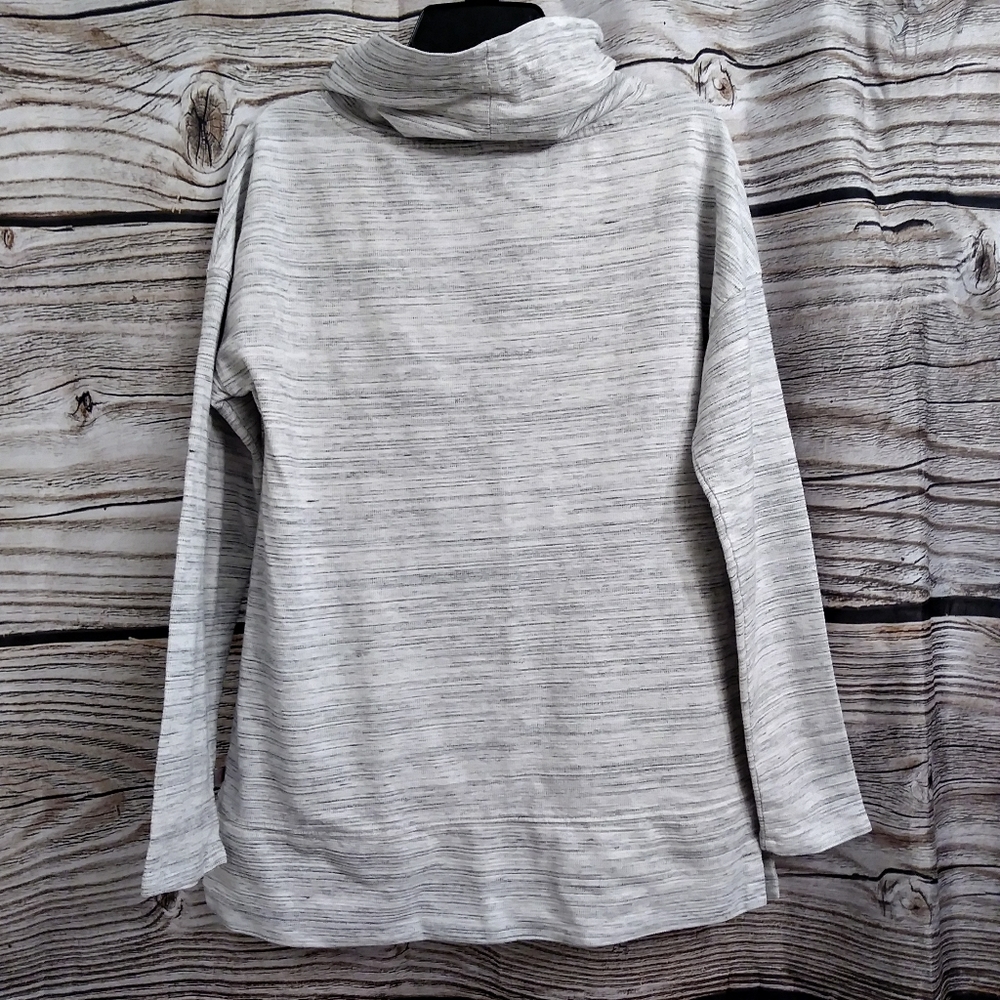 Talbots Cowl Neck Pullover Sweater Gray Space Dye - Picture 10 of 11